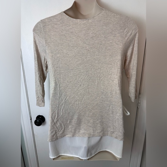 Anthropologie Pebble and Stone Cream Tiered Top Size Large # 1657 - Picture 4 of 7